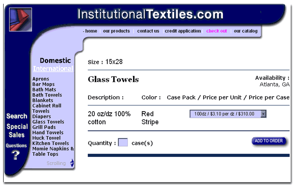 Institutional Textiles screenshot