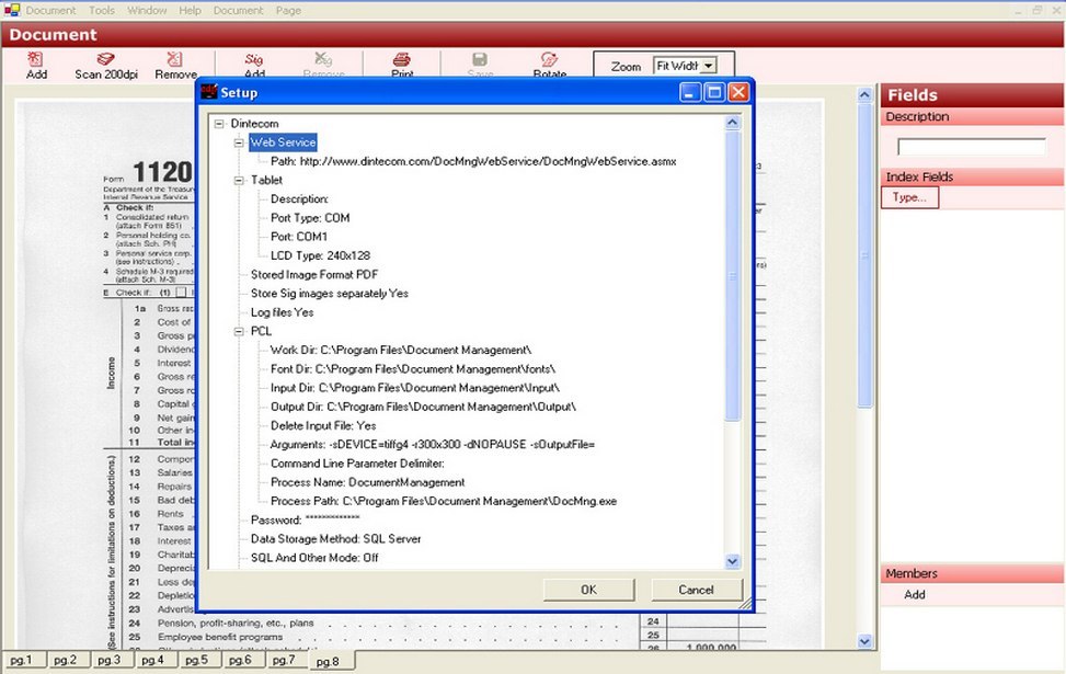 Document management screenshot